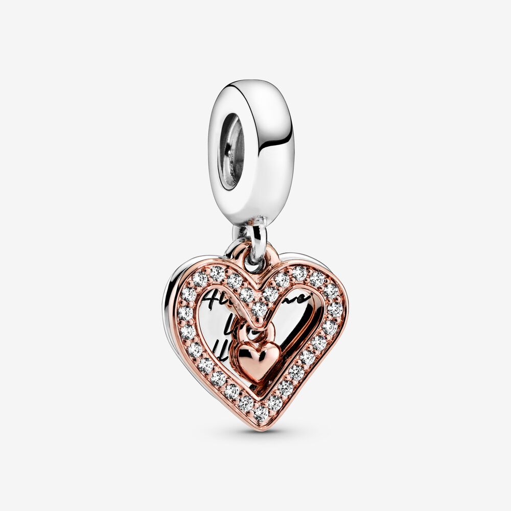Charm pendant esquisse de cœur