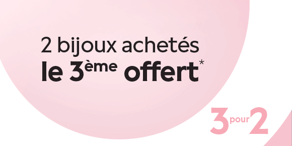 3ème bijou PANDORA offert ! (dès 3 bijoux mis au panier, le moins cher est offert). Offre valable pour les bijoux en stock.