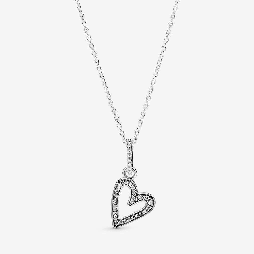 Collier pendentif Pandora 398688C01 - esquisse de cœurs