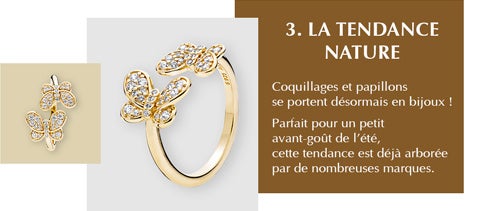 PANDORA Bague Pandora Animaux 167913CZ - Bague Papillon Éblouissants ouverte en Argent Doré Femme