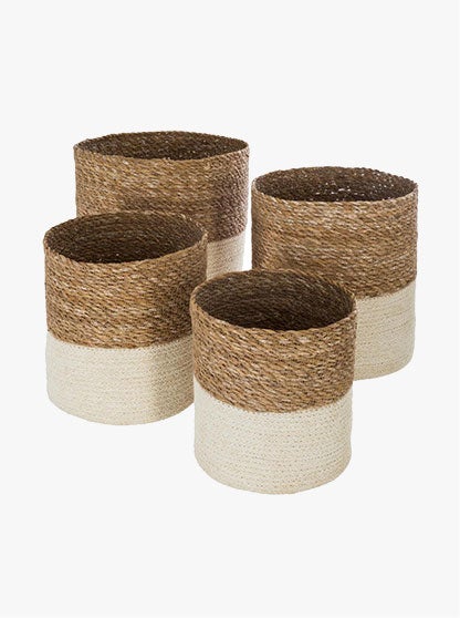 Lot de 4 Paniers en Jute Blanc GRAG