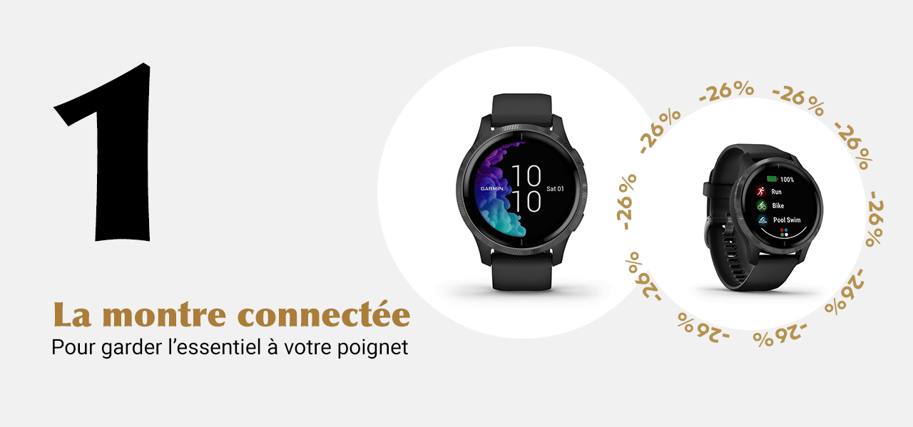 Montre connectée Garmin "Venu" 010-02173-12 Gray/Black