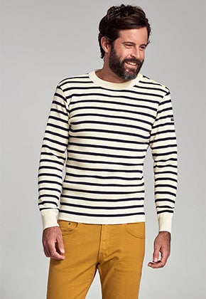 Pull marin rayé "Fouesnant" - laine