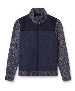 Le cardigan zippé bicolore