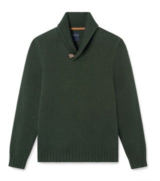 Le pull col châle en coton cachemire