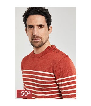 Pull marin rayé "Molène" - laine
