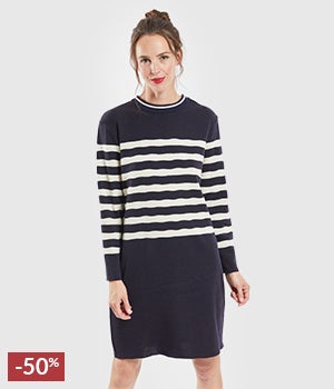 Robe rayée Mecmor - laine