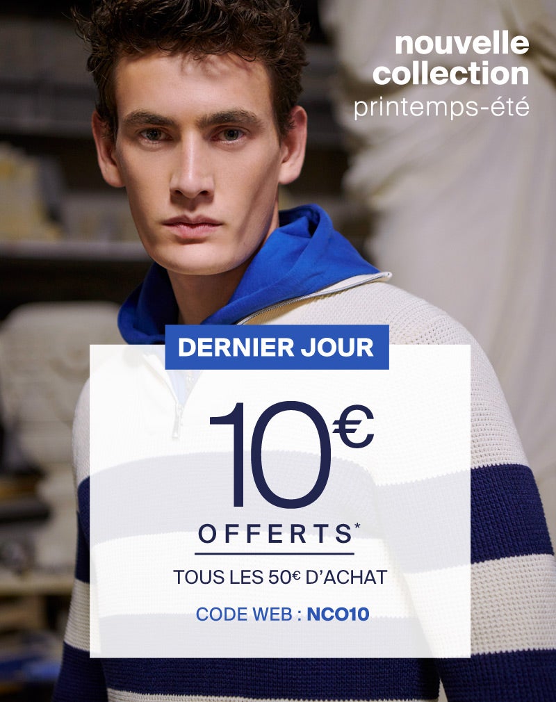 10€ offerts tous les 50€ d'achat sur la nouvelle collection