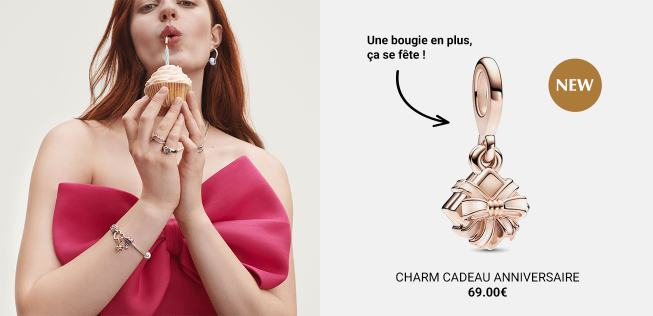 PANDORA Charm Pandora Moments - Pendant Cadeau d’Anniversaire Ouvrable
