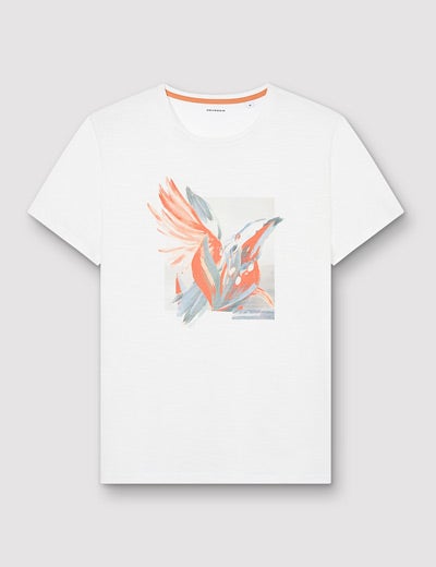 Tee-shirt en coton à motif placé devant