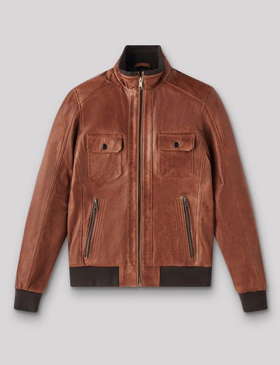 Blouson en cuir de mouton