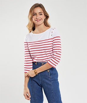 Marinière avec boutons - coton léger