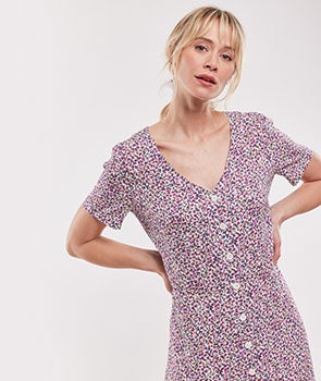 Robe longue motifs fleuris