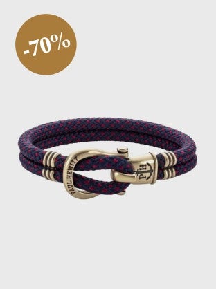 Bracelet Paul Hewitt PH-SH-N-M-NR - Laiton PHINITY Nylon Marine & Rouge