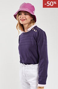 Pull marin ajouré - coton