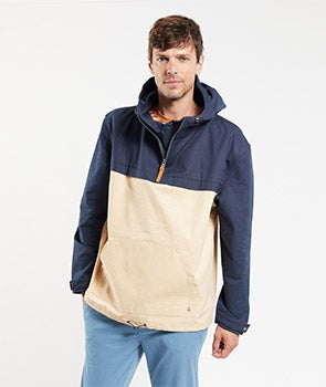Zweifarbige wasserabweisende Jacke – Baumwolle