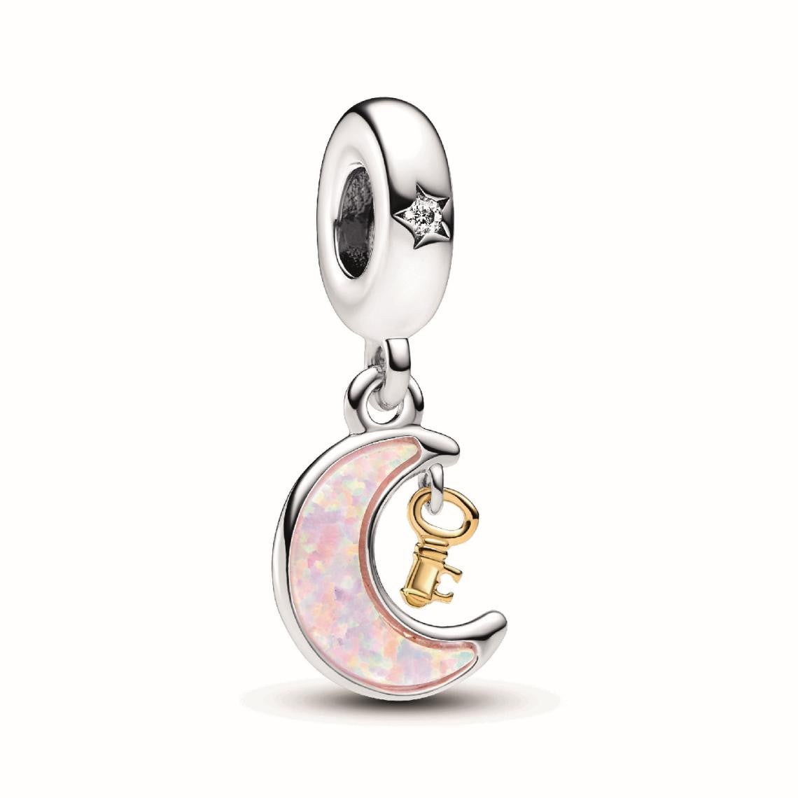 PANDORA  Charm Pendant Clé et Lune Bimatière