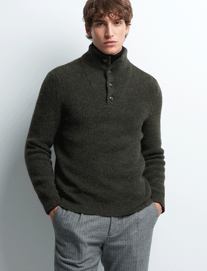 Pull col boutonné