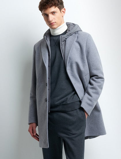 Pardessus slim en laine mélangée
