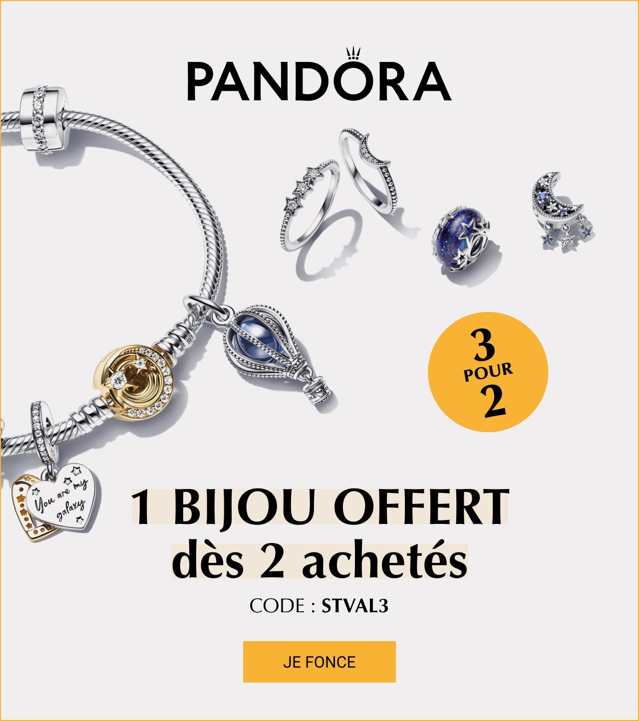 Offre Pandora : 2 +1 offert