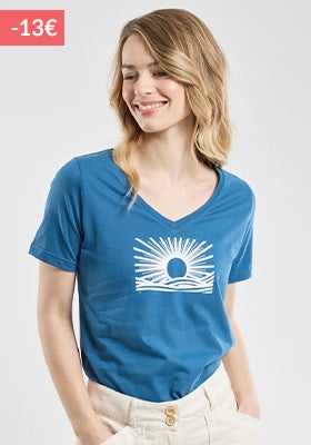T-shirt col V sérigraphié T-shirt col V sérigraphié