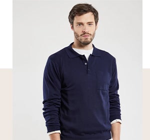 Polo manches longues - coton