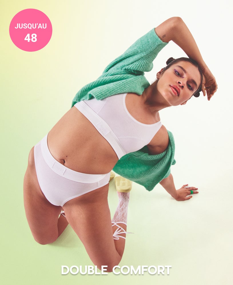 Lot de 2 brassières sans armatures Sloggi Double Comfort Blanc