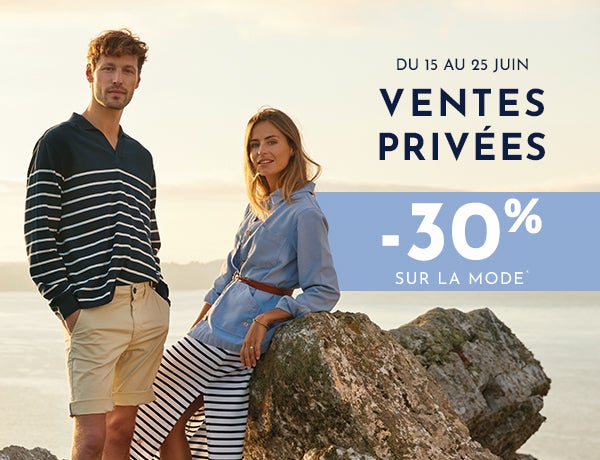 Ventes privées du 15 au 25 juin | 30% de réduction* Ventes privées du 15 au 25 juin | 30% de réduction*
