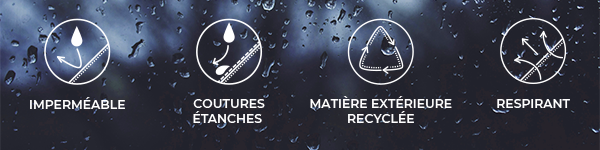 Imperméable | Coutures étanches | Matière extérieure recyclée | Respirant