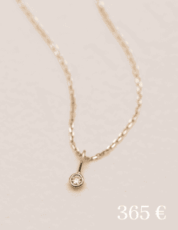 Collier chaîne pendentif solitaire Diamant