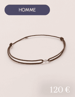 Bracelet cordon solitaire Topaze blanche