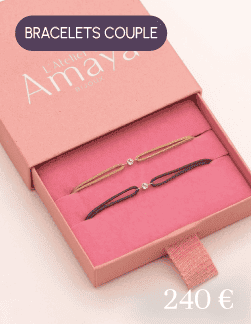 Bracelets couple solitaire Topaze blanche