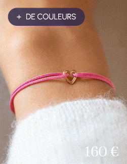 Bracelet cordon mousqueton coeur lisse
