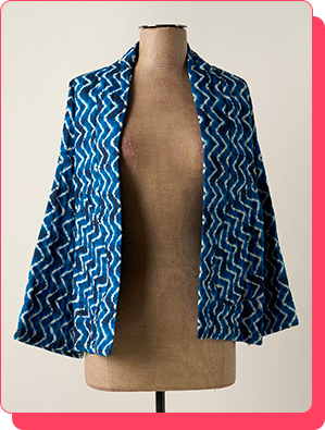 Veste a motifs bleu
