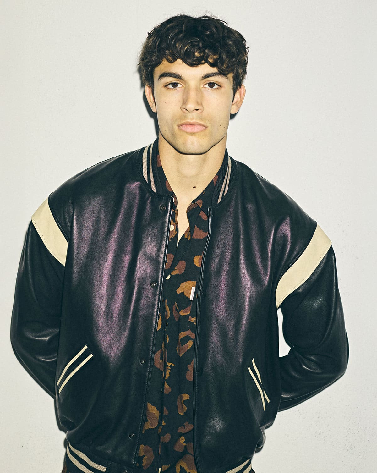 LOOK CUIR TEDDY VARSITY NOIR