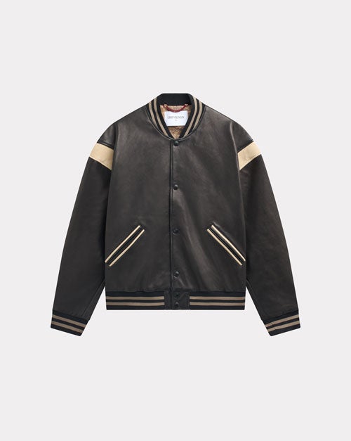 CUIR TEDDY VARSITY NOIR